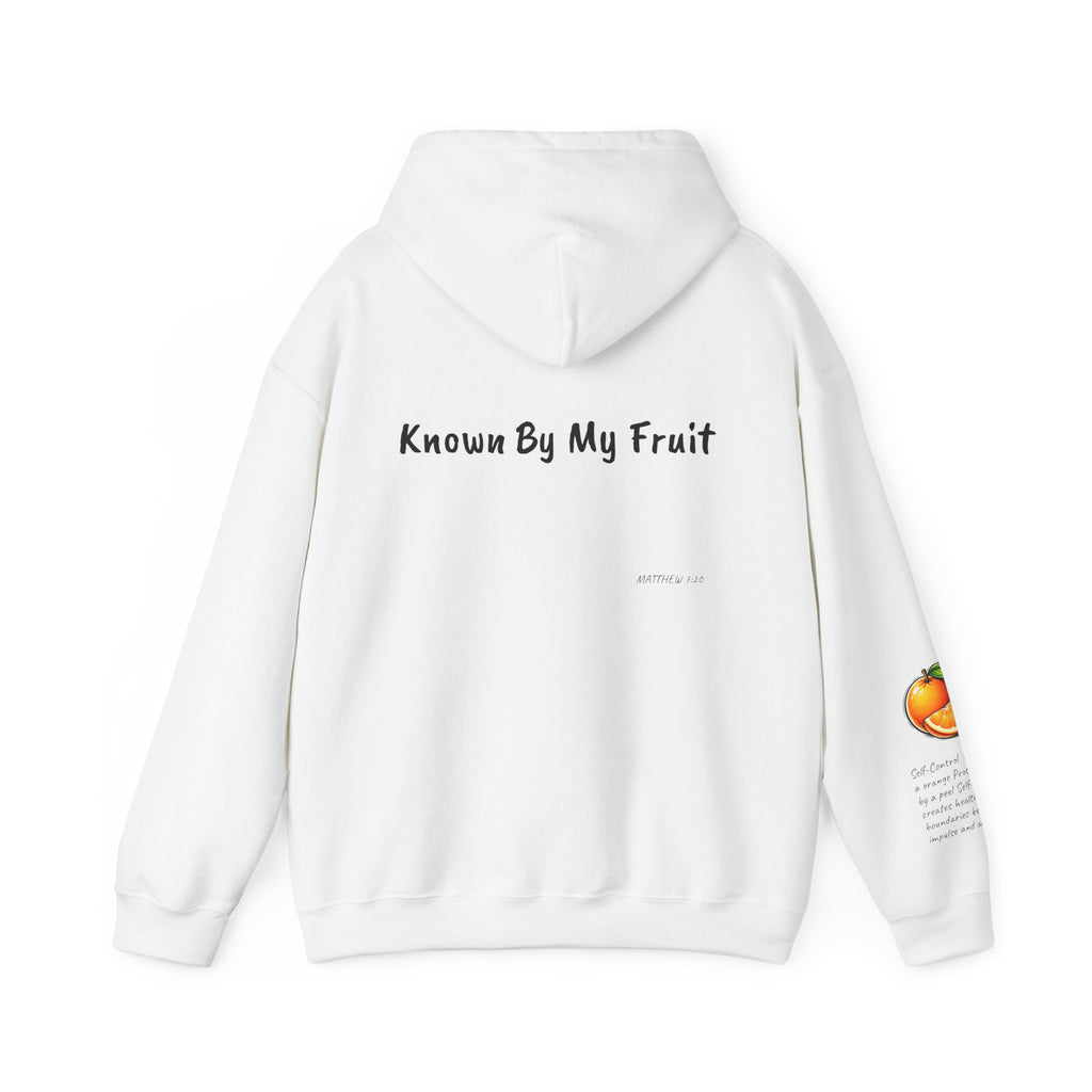 Known By My Fruit  Self-Control/ Orange Hoodie — Inspirational Christian Faith Pullover