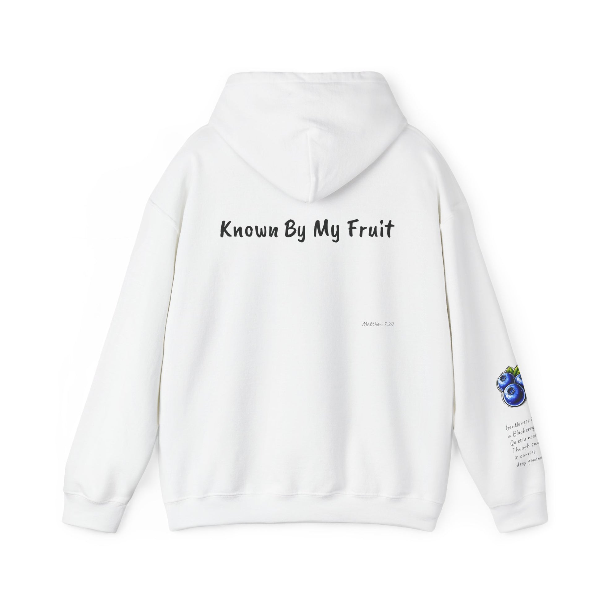 Known By My Fruit  Gentleness/ Blueberry Hoodie — Inspirational Christian Faith Pullover