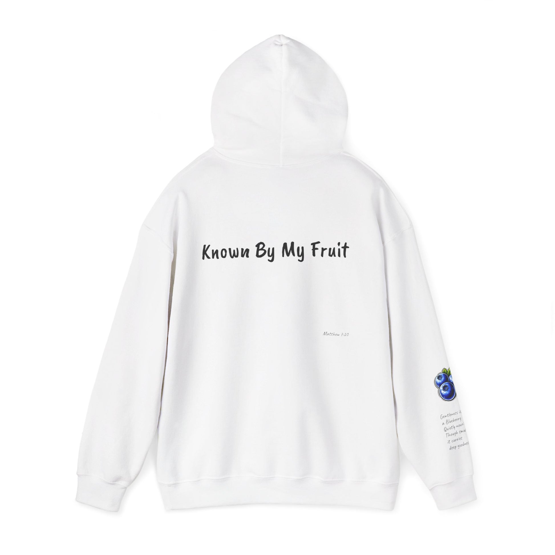 Known By My Fruit  Gentleness/ Blueberry Hoodie — Inspirational Christian Faith Pullover