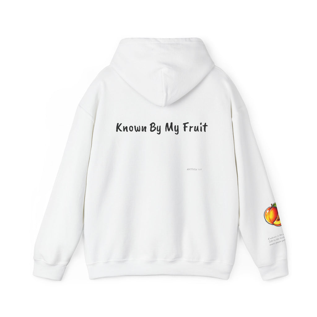 Known By My Fruit Kidness/ Peach Hoodie — Christian Faith Back-Print Pullover