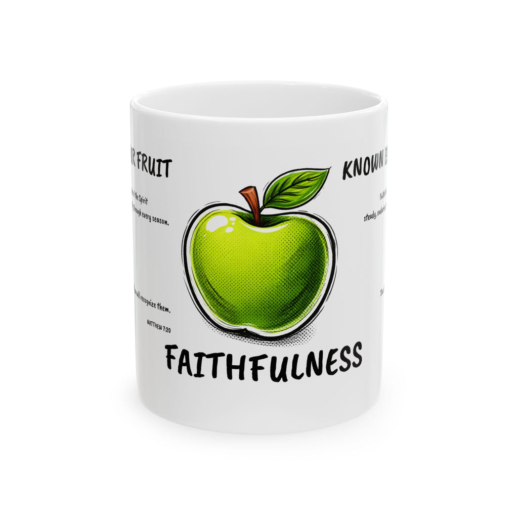 Known By My Fruit  Faithfulness/ Apple Ceramic Coffee Cup (11oz/15oz)