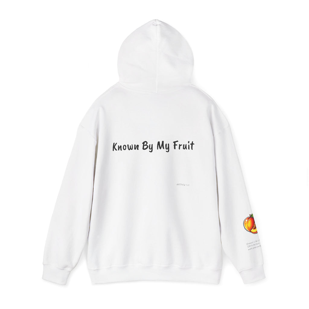 Known By My Fruit Kidness/ Peach Hoodie — Christian Faith Back-Print Pullover
