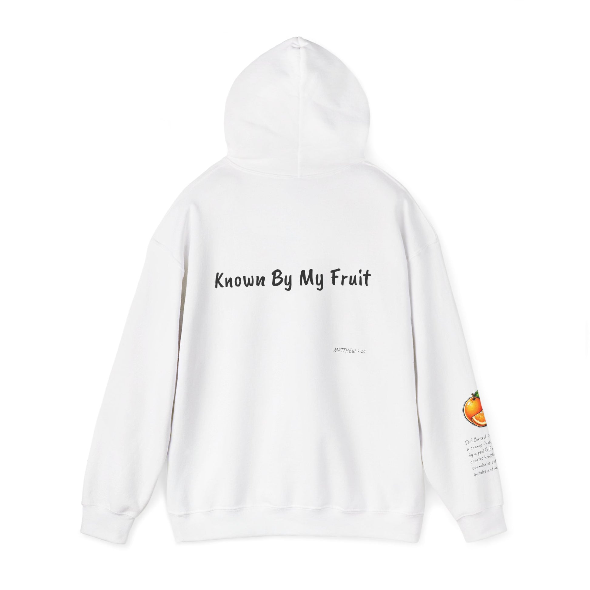 Known By My Fruit  Self-Control/ Orange Hoodie — Inspirational Christian Faith Pullover