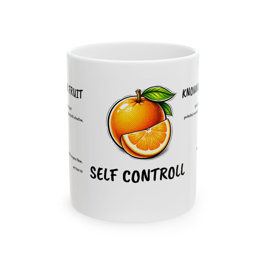 Known By My Fruit  Self Controll/ Orange Ceramic Coffee Cup (11oz/15oz)
