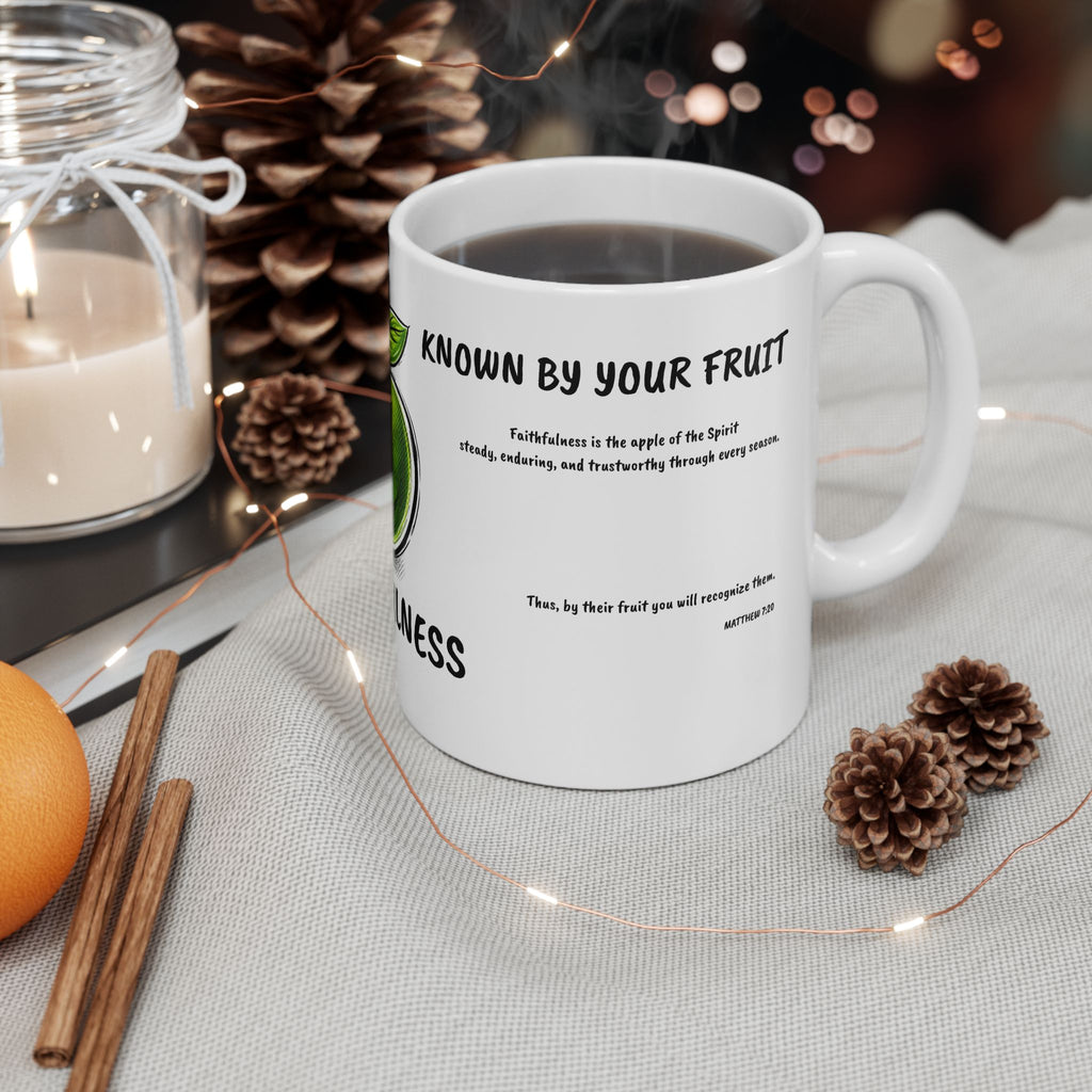 Known By My Fruit  Faithfulness/ Apple Ceramic Coffee Cup (11oz/15oz)